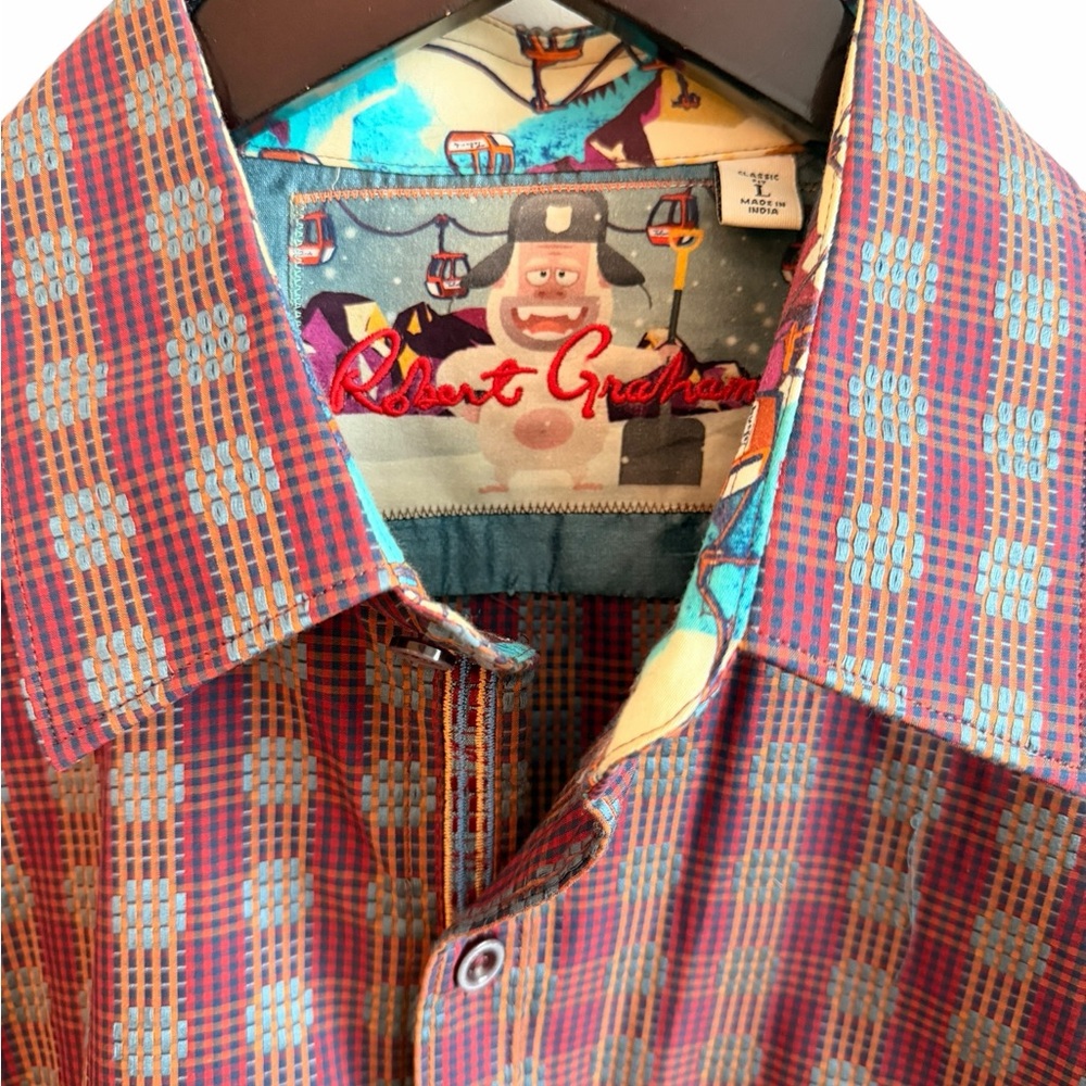 Robert Graham Red and Blue Patterned Men's Shirt